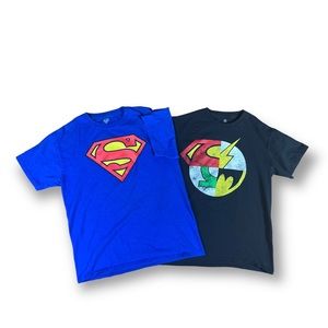 SUPERMAN DC Comics T-Shirt mens the flash batman green lantern logo medium black